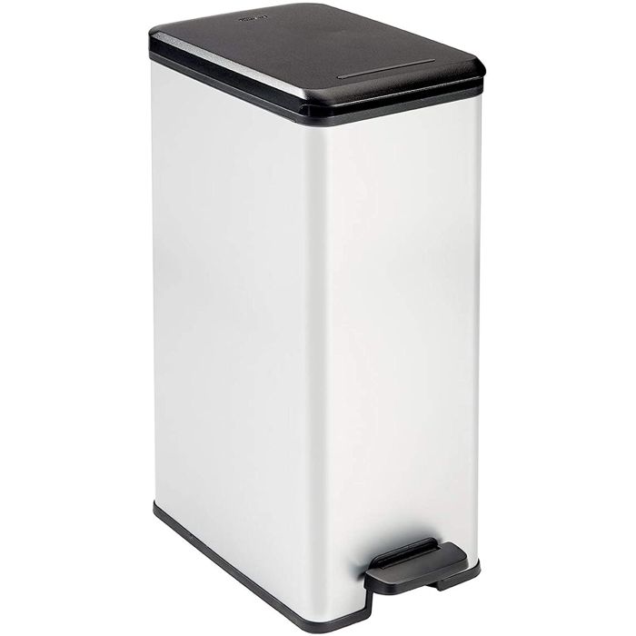 Curver 213298 Pedal Touch Plastic Bin Slim Deco Kitchen Bin 40L Black ...