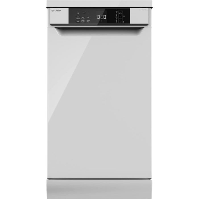 Sharp QW-NS1CF49EW-EN Freestanding Slimline Dishwasher 10 Place ...