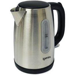 Igenix IG7601 Cordless Kettle 1L Washable Filter 2200W Stainless Steel