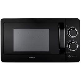 Tower T24042BLK Manual Microwave Oven 20L 800W 5 Power Levels Defrost Function 
