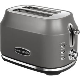 Rangemaster RMCL2S201GY 2 Slice Toaster Removable Crumb Tray 6 Power Levels Grey