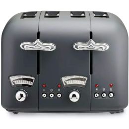 De'Longhi CT04.GY Argento Silva 4 Slice Toaster with Defrost Function 1600w Grey