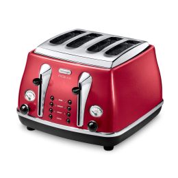 De'Longhi CTOM4003R 4 Slice Toaster 1800W Micalite with Defrost Function
