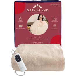 Dreamland 16959 Electric Blanket Cosy Up Silky Soft Faux Fur Large Throw Cream