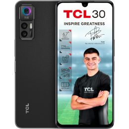 TCL 30 Dual Sim Mobile Phone 64GB 4GB RAM 6.7" Sim Free Smartphone Techno Black