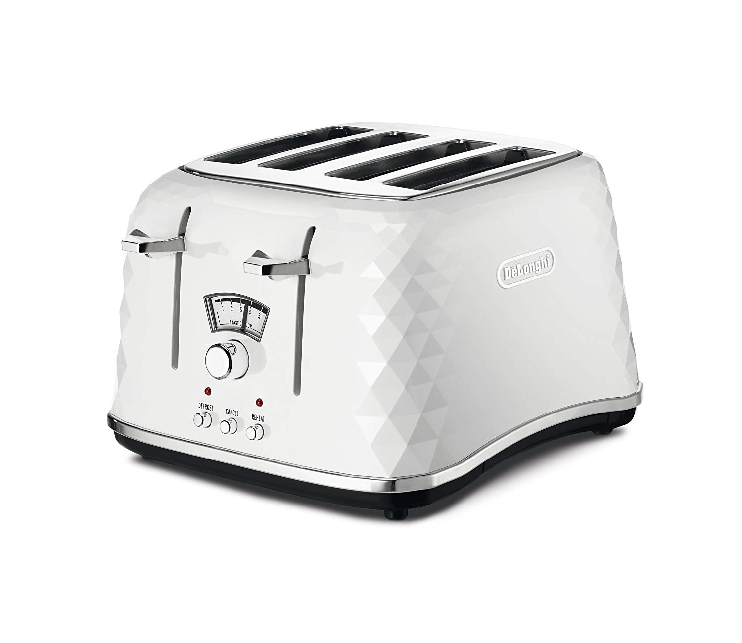 De Longhi CTJ4003W 4 Slice Toaster 1800W Brillante with Defrost